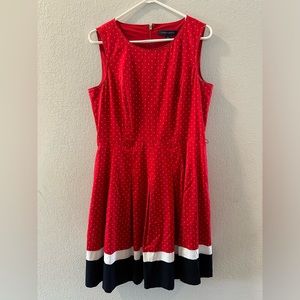 Tommy Hilfiger Red White Blue And Dress Women’s Size 12 red White Polka Dots